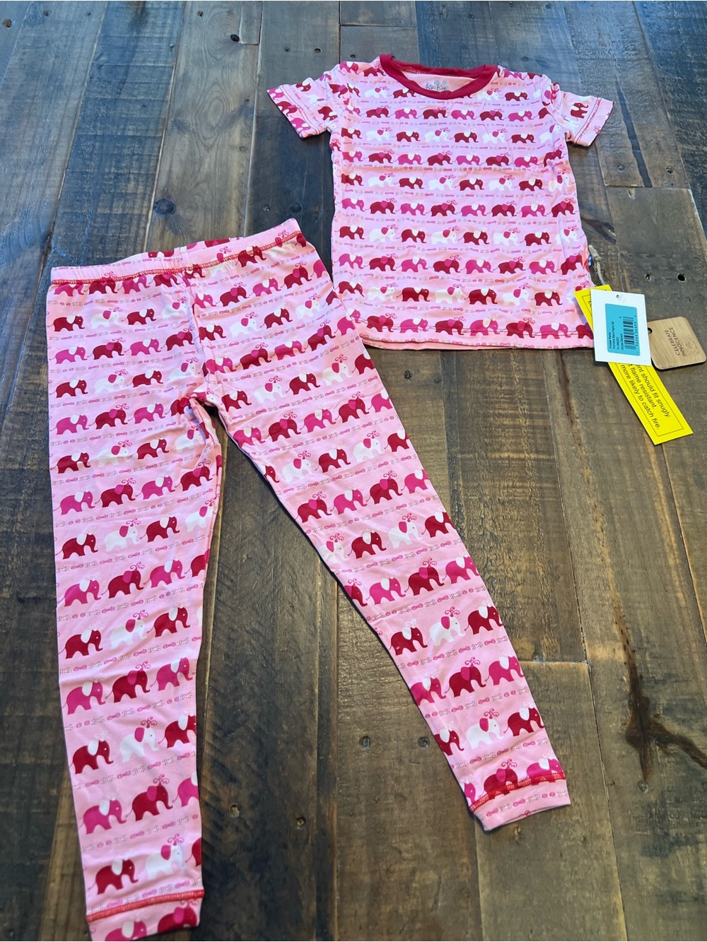 Kickee Pants size 4T Calypso Elephant short sleeve pajamas set new